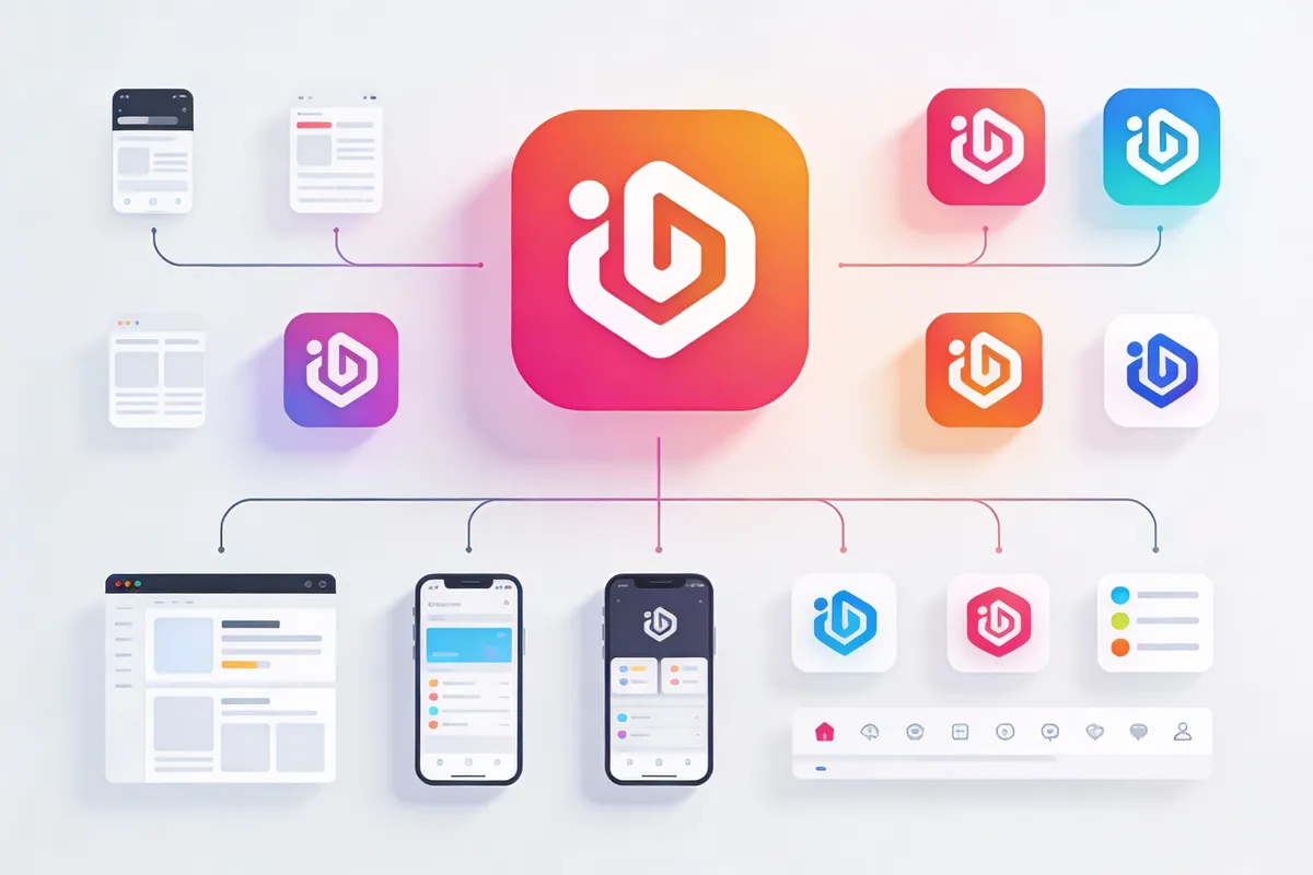 Logo hierarchy diagram showing primary, secondary, and tertiary logos — type: infographic