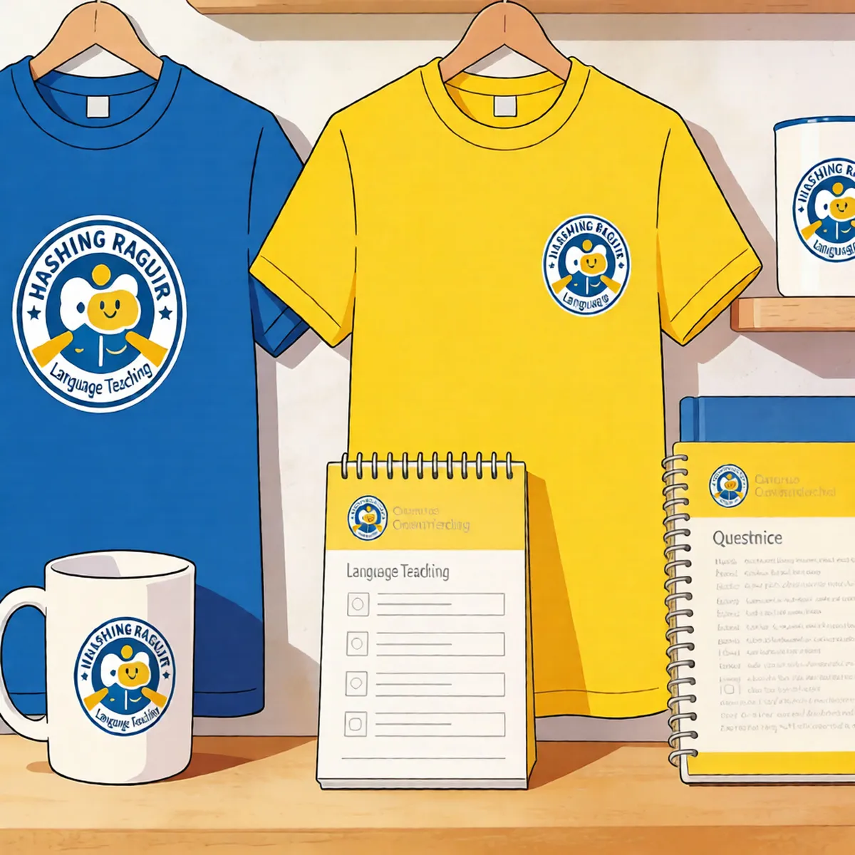 Logo on merchandise mockups — type: photo