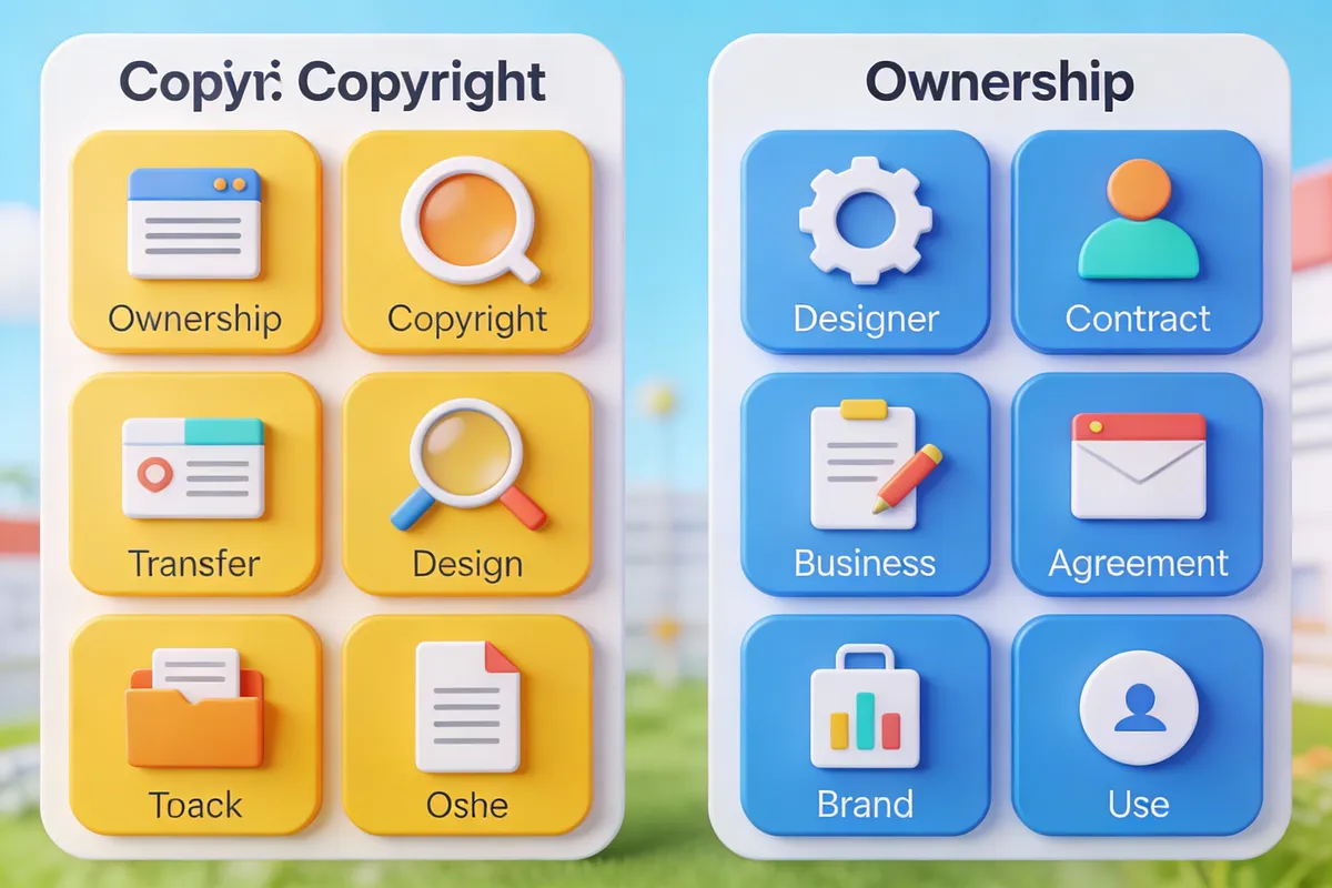 Infographic: Copyright vs. ownership comparison chart — type: diagram
